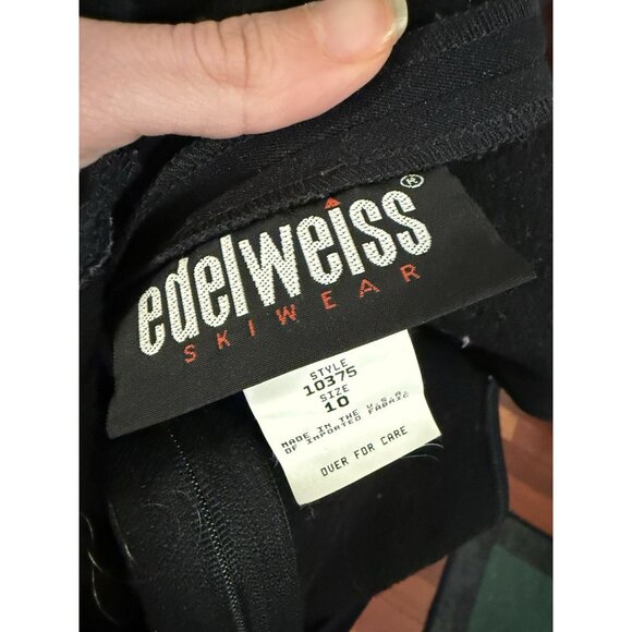 NEW (Vintage) edelweiss Ski/Snow Bib w- Stirrups Women Size 10 Black/ Wool/TAGS - Picture 5 of 7
